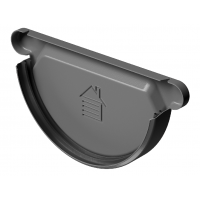 Заглушка желоба D125, ГРАФИТ (RAL 7024)